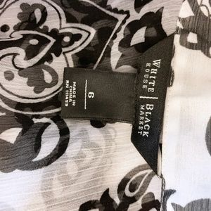 White House Black Market Tops - WHBM sheer ruffle front printed top 6 White House Black Market Tops - WHBM sheer ruffle front printed top 6